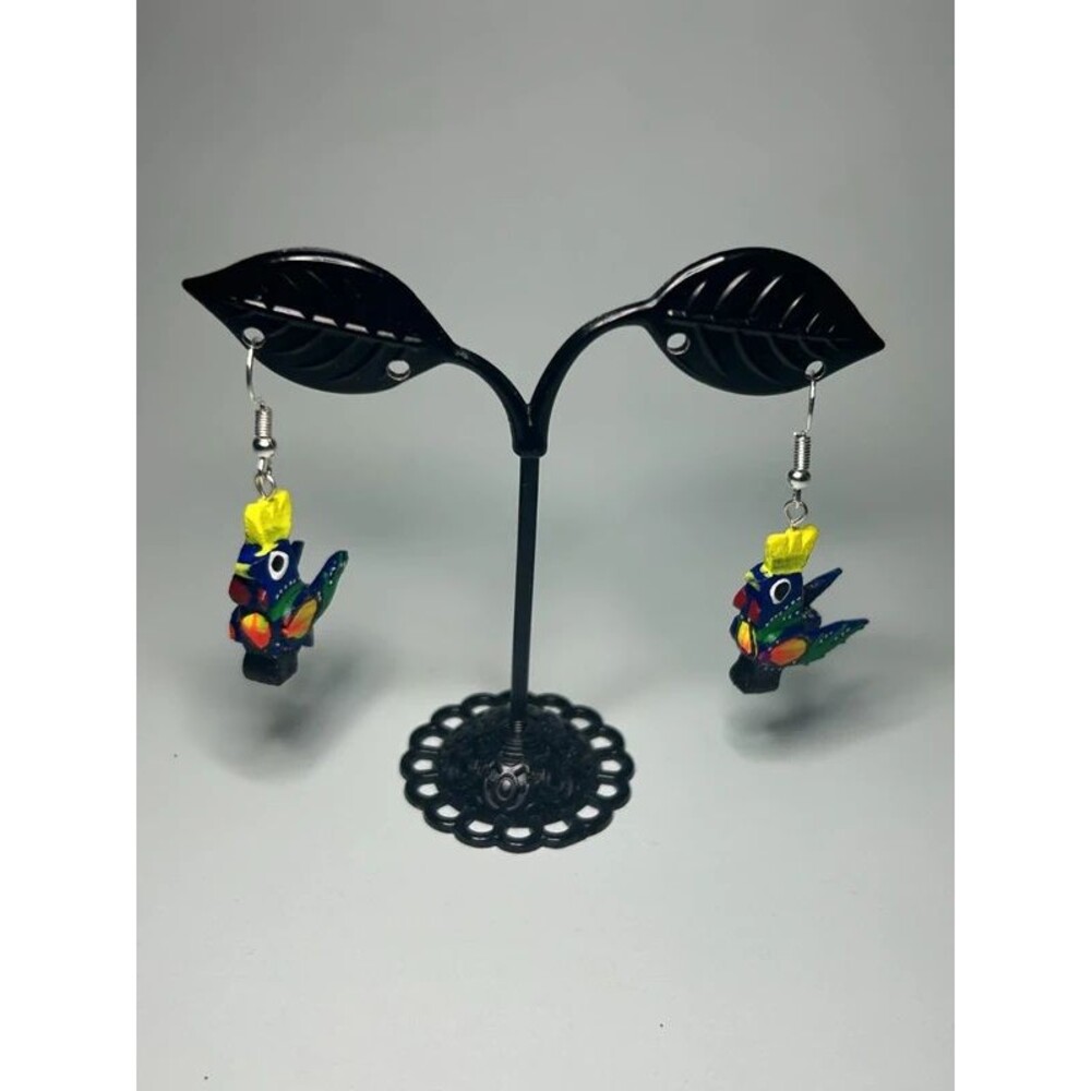 Handmade Alebrije Bird Earrings – Mexican Folk Art Artisan Jewelry